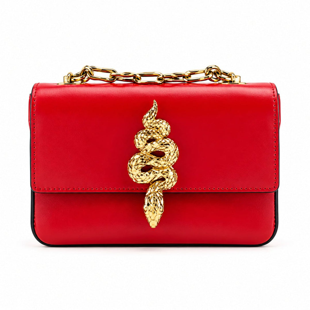Valentino Garavani Snake Chain Shoulder Mini Bag Red - Handbags - Jawns on Fire Sneakers &amp; Shoes