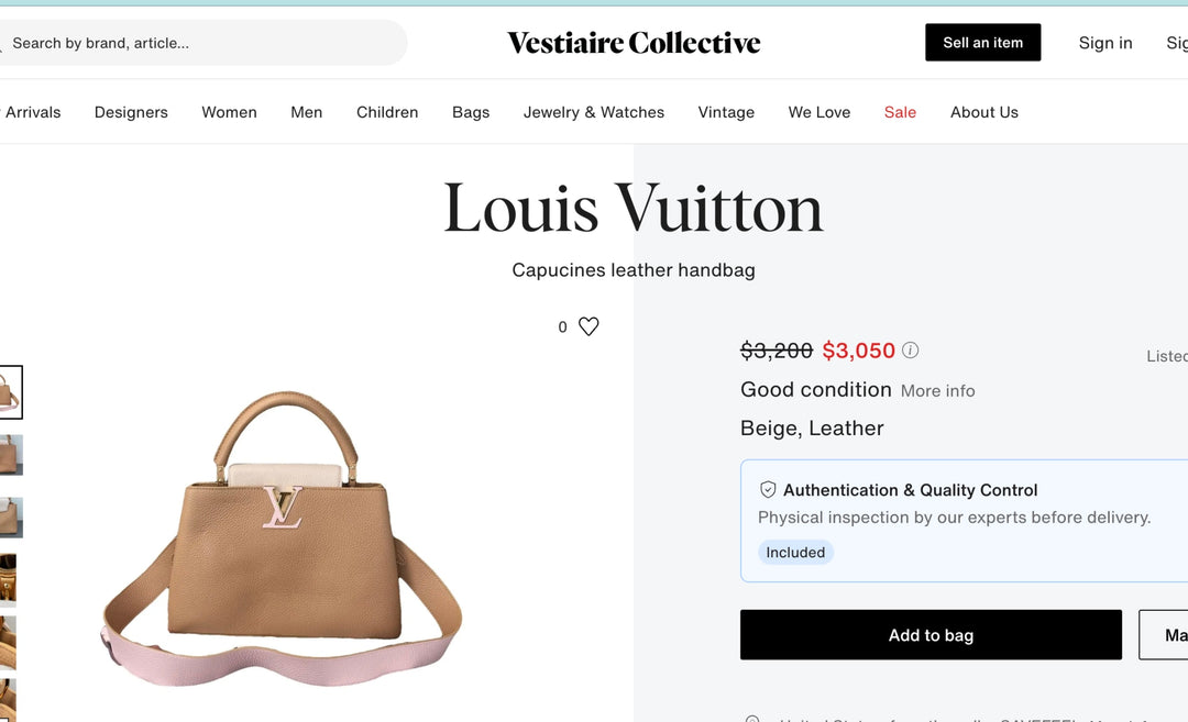 Louis Vuitton Capucine MM Leather Two-Tone Handbag
