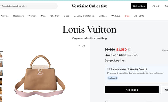 Louis Vuitton Capucine MM Leather Two-Tone Handbag