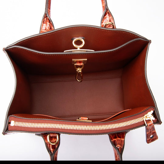 Louis Vuitton Alligator City Steamer MM Sienna Brown N93356