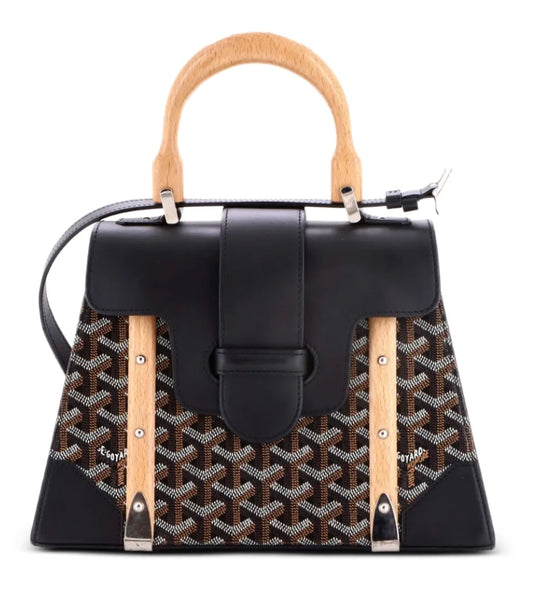 Goyard Black Goyardine Coated Canvas Saigon Structure Top Handle Bag PM