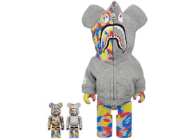 Bearbrick BAPE(R) CAMO SHARK MCT 30th ANNIV. 100% & 400% 3 PCS SET 100% & 400% Set
