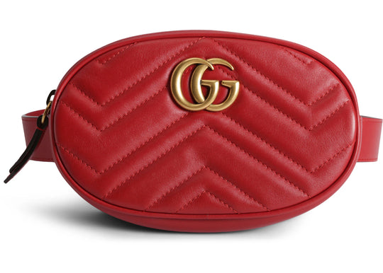 Gucci GG Marmont Belt Bag Matelasse Hibiscus Red