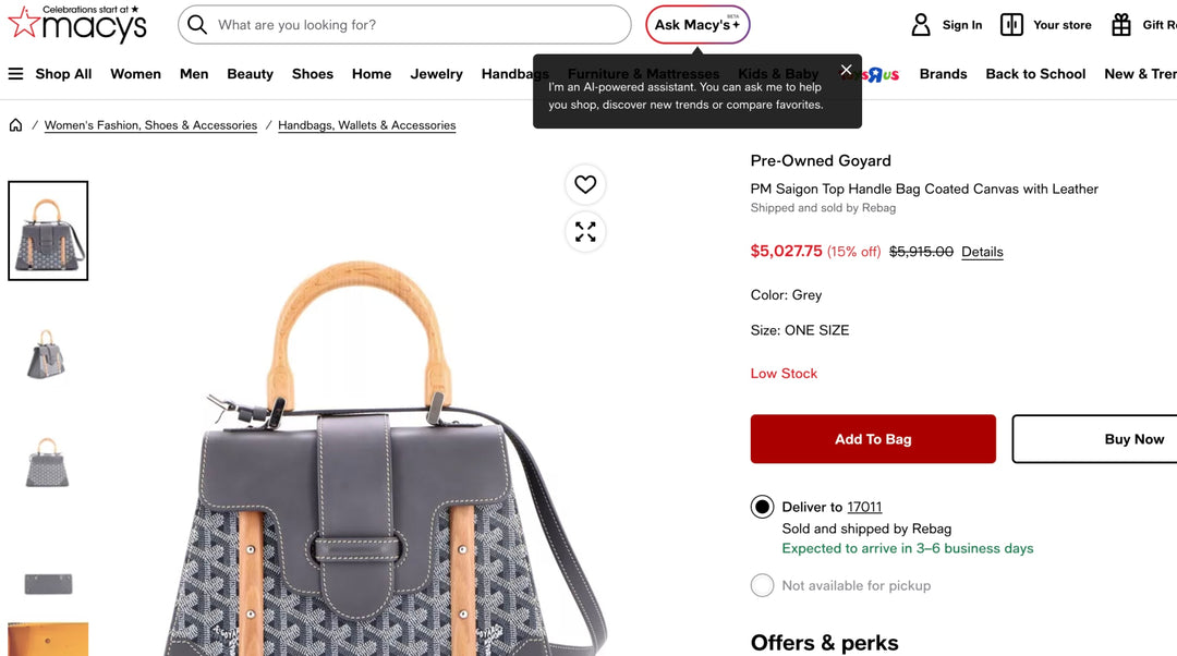 Goyard Grey Goyardine Coated Canvas Saigon Structure Top Handle Bag PM