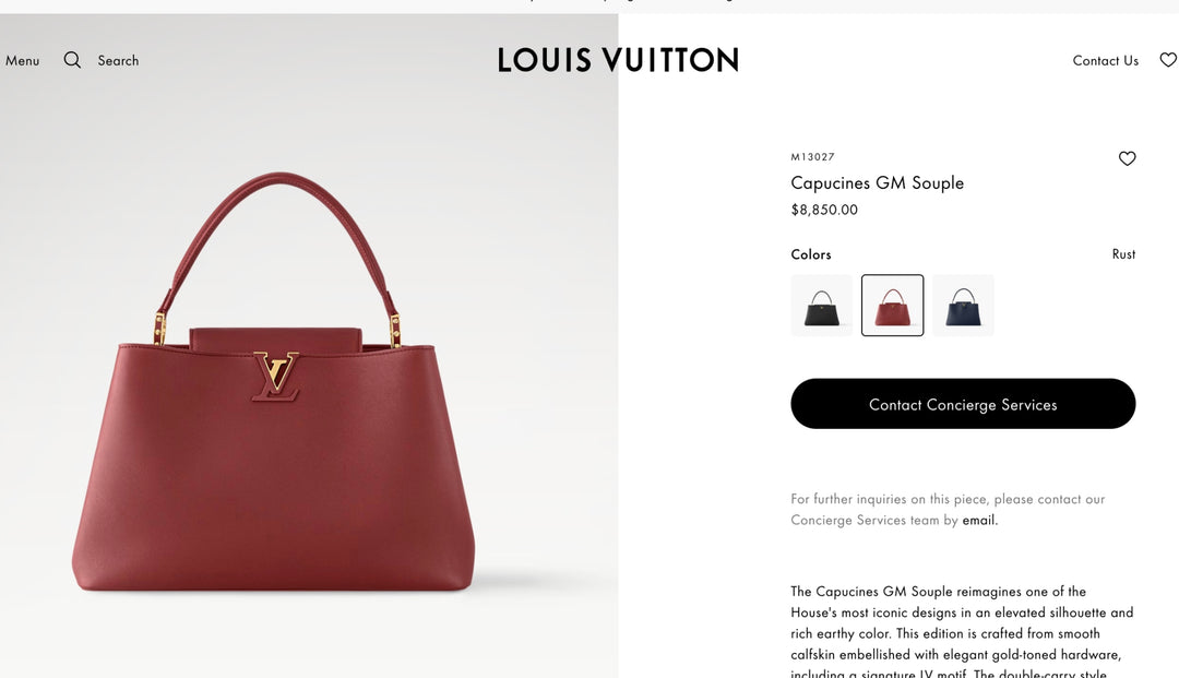 Louis Vuitton Capucines GM Souple Satchel Rust Red M13027