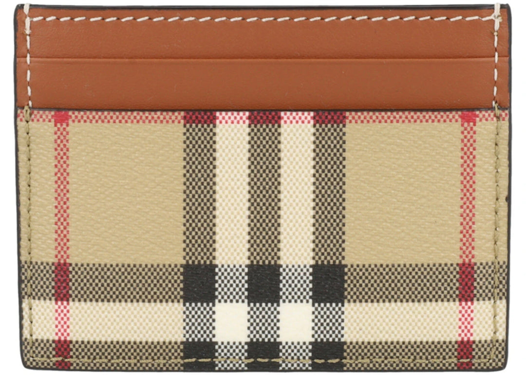 Burberry Sandon Check Card Holder Archive Beige