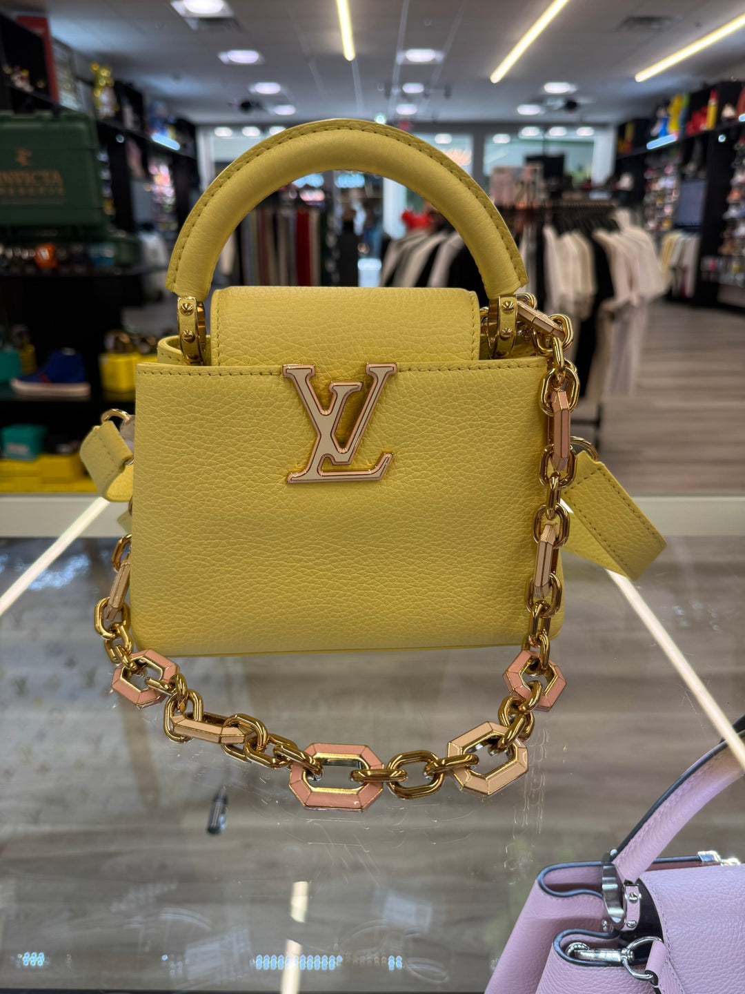 Louis Vuitton Capucines Mini Taurillon Leather Handbag Sun Beam M25232