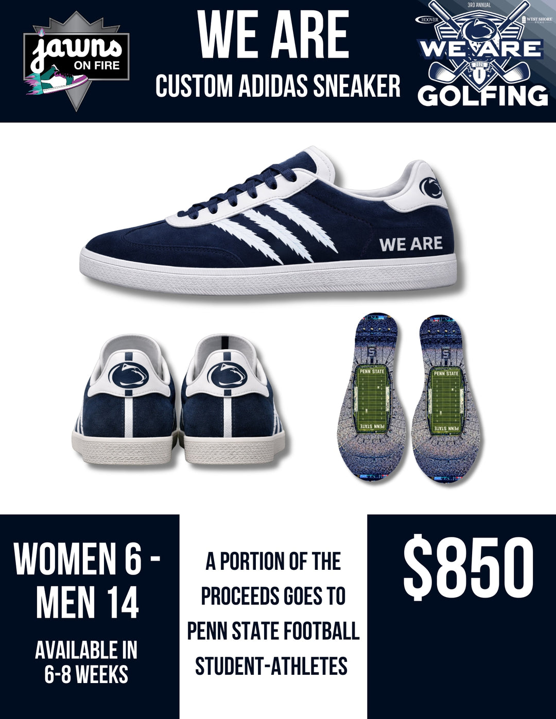 WE ARE PSU adidas Custom Navy Sneaker