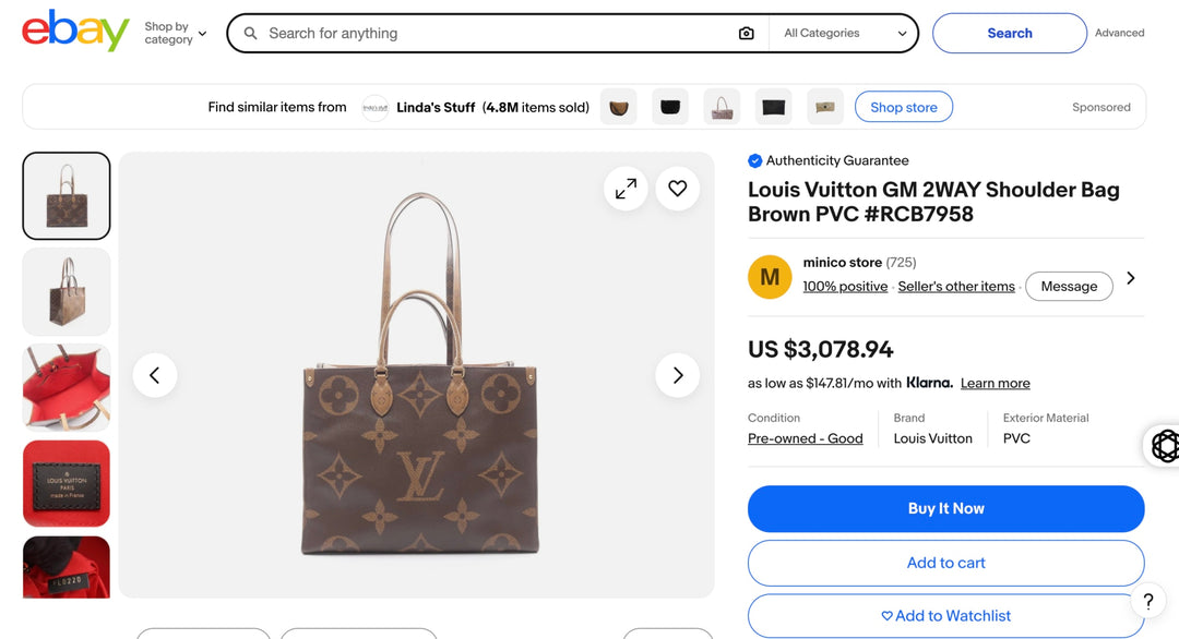 Louis Vuitton Onthego Monogram Giant Reverse MM Brown