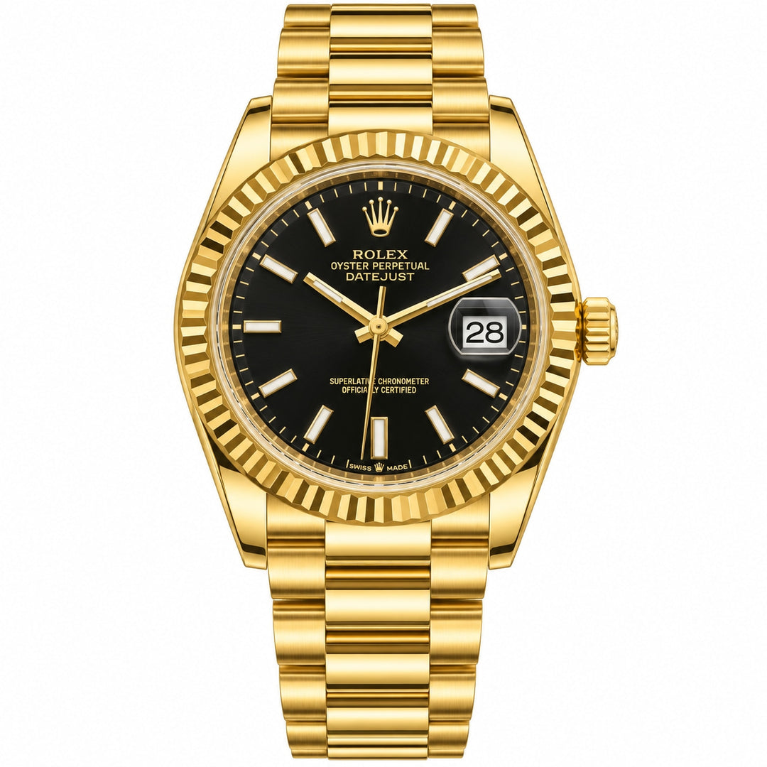 NOT Rolex Black Face Gold Band - No Box