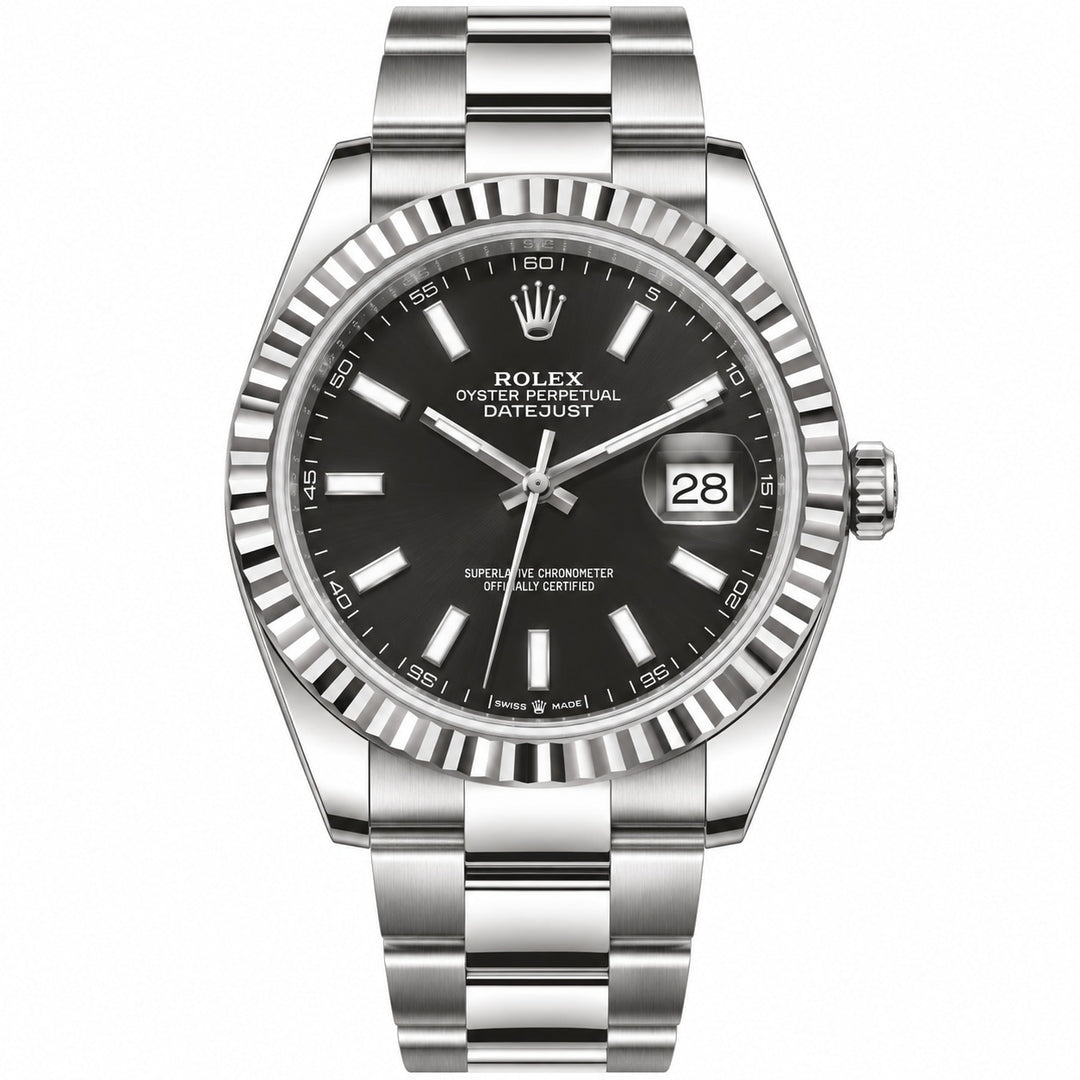 NOT Rolex Black Face Silver Band - No Box