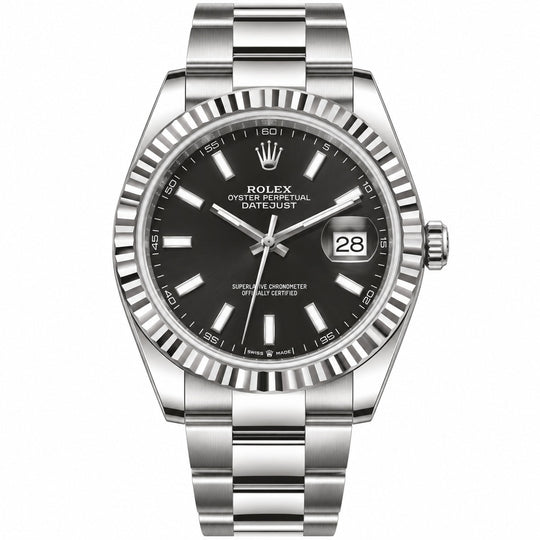 NOT Rolex Black Face Silver Band - No Box