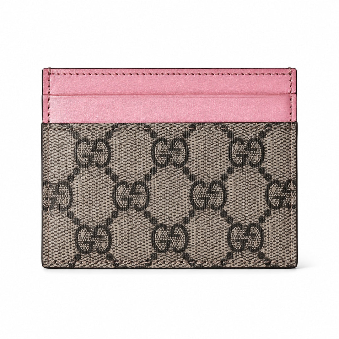 Gucci Pink and Monogram Canvas Card Holder