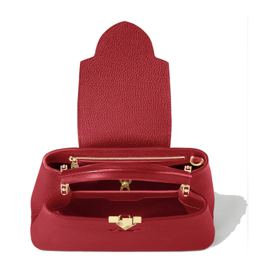 Louis Vuitton Capucine MM Taurillon Leather Top Handle Scarlet Bag M52689