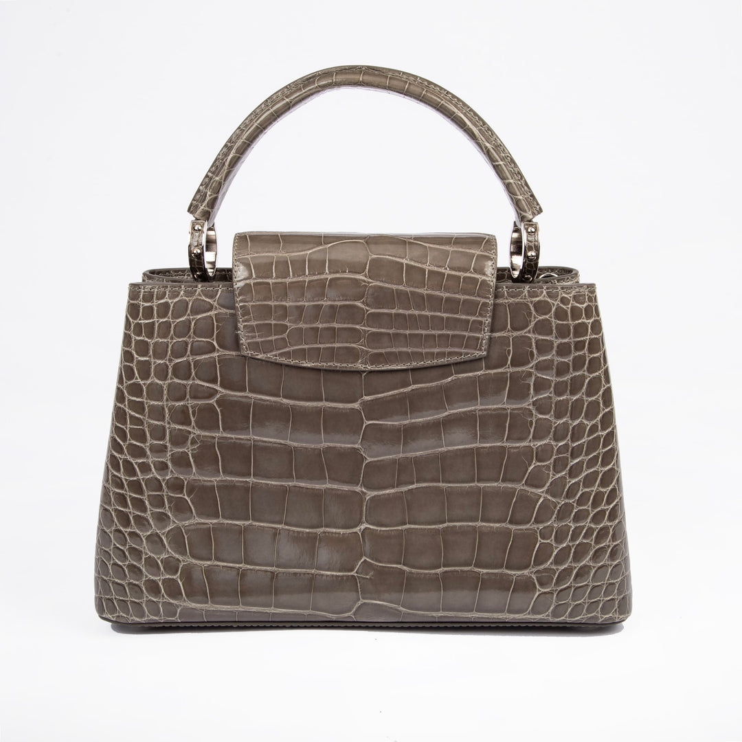 Louis Vuitton Alligator Capucines PM Gris Perle N94018