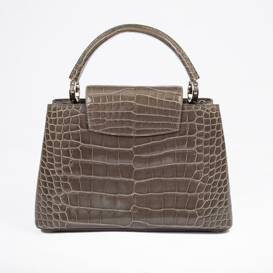 Louis Vuitton Alligator Capucines PM Gris Perle N94018