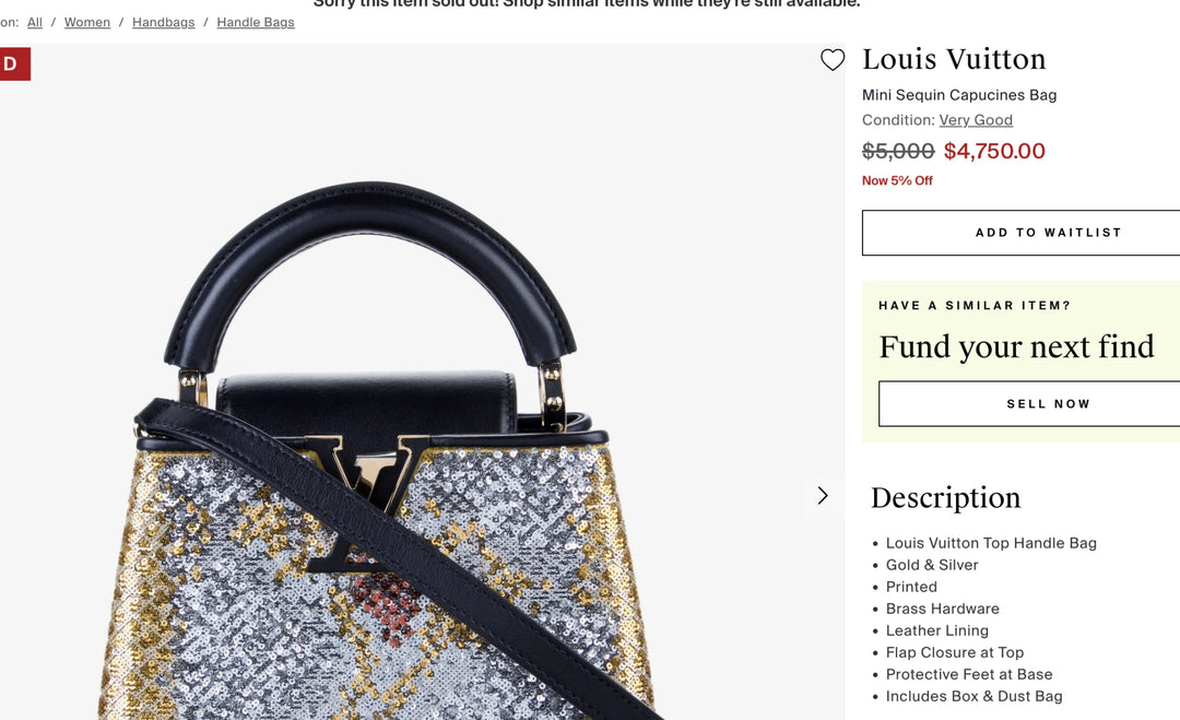 Louis Vuitton Mini Sequin Capucines Bag