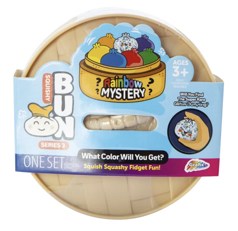 Squishy Bun Mystery Squishy "Dumpling" (Rainbow Glitter Version) Blind Box