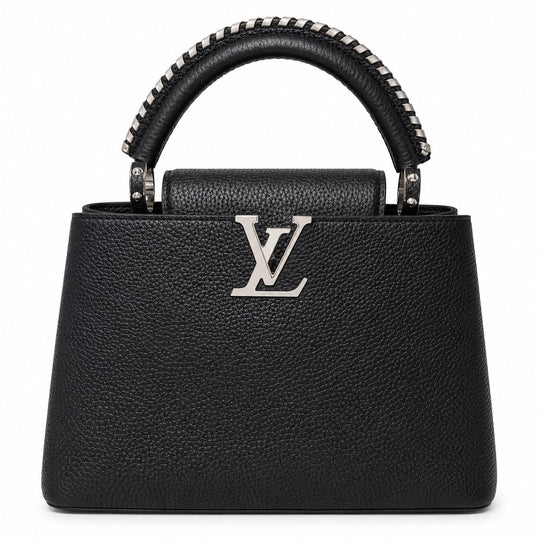 Louis Vuitton Capucine BB Black Taurillon Leather with Silver Handle