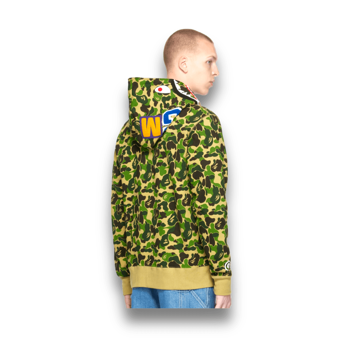 Bape BAPE 1st Camo Shark Full Zip Hoodie Green Jawns on Fire