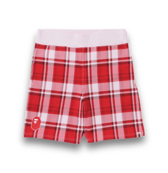 Bape Wide Fit Double Knit Shorts - Red - Shorts - Jawns on Fire Sneakers & Streetwear
