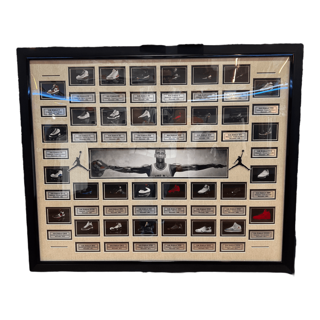 Air Jordan I - XVI Sneakers Through The Years - Custom Wood Art - Jawns on Fire Sneakers & Shoes