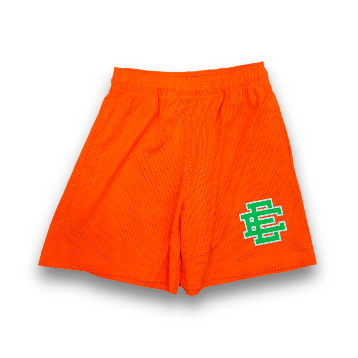 Eric Emanuel EE Shorts - Neon Orange Green Letters - Shorts - Jawns on Fire Sneakers & Streetwear