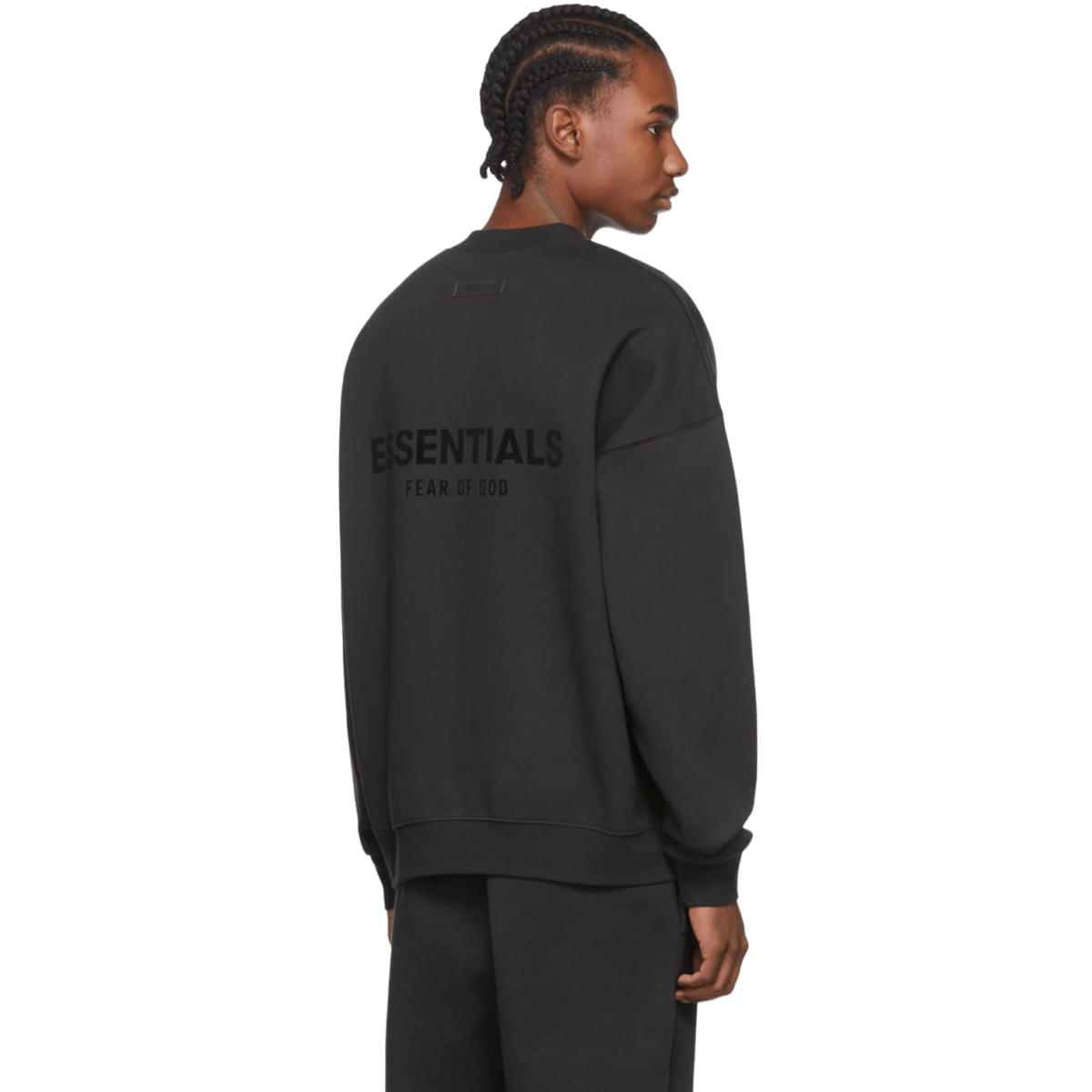 Essentials Fear of God Crew Black Sweatshirt - Black Letters - Sweatshirt - Jawns on Fire Sneakers & Streetwear