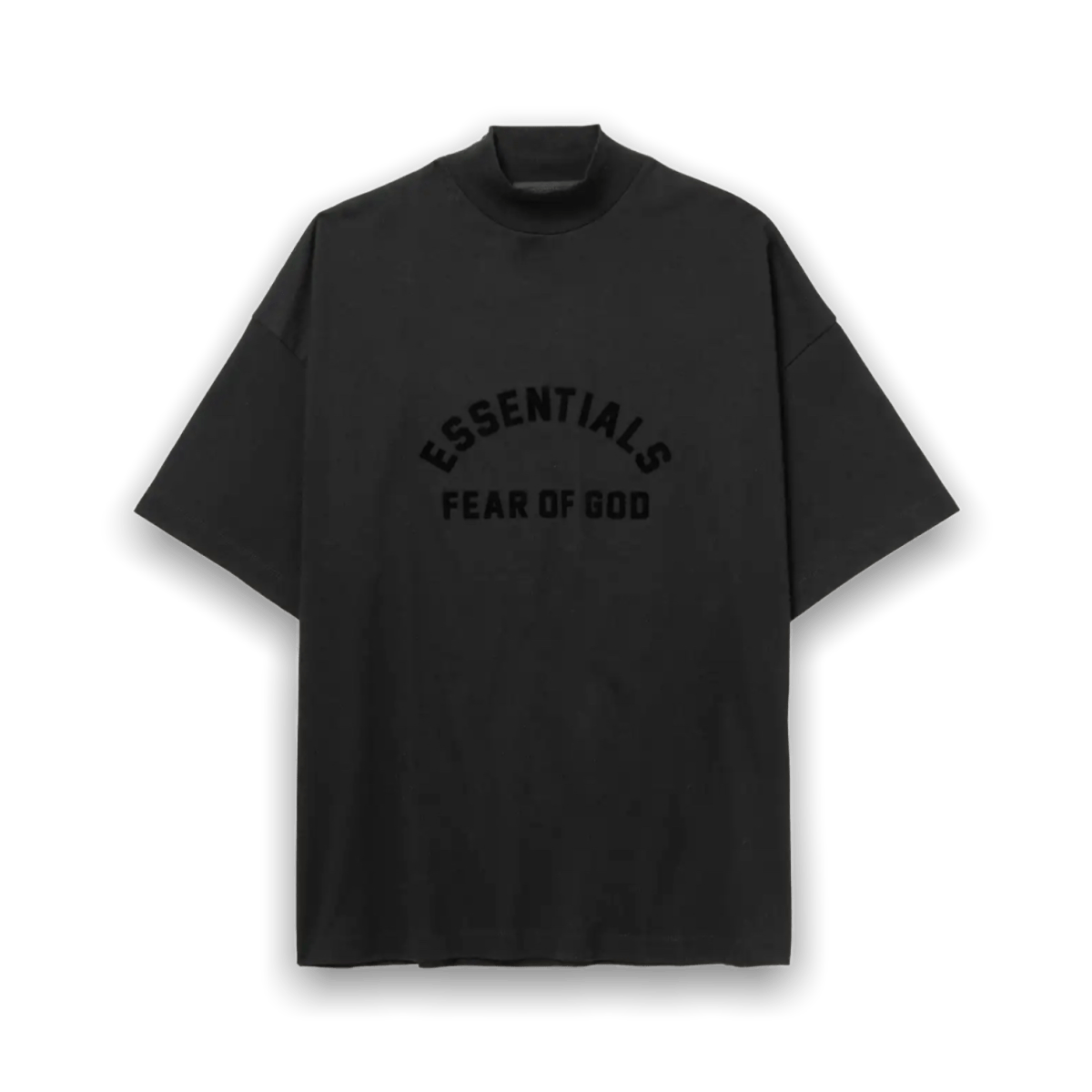 Fear Of God Logo Cotton Mock-Neck T-Shirt - Black - T-Shirt - Jawns on Fire Sneakers & Streetwear