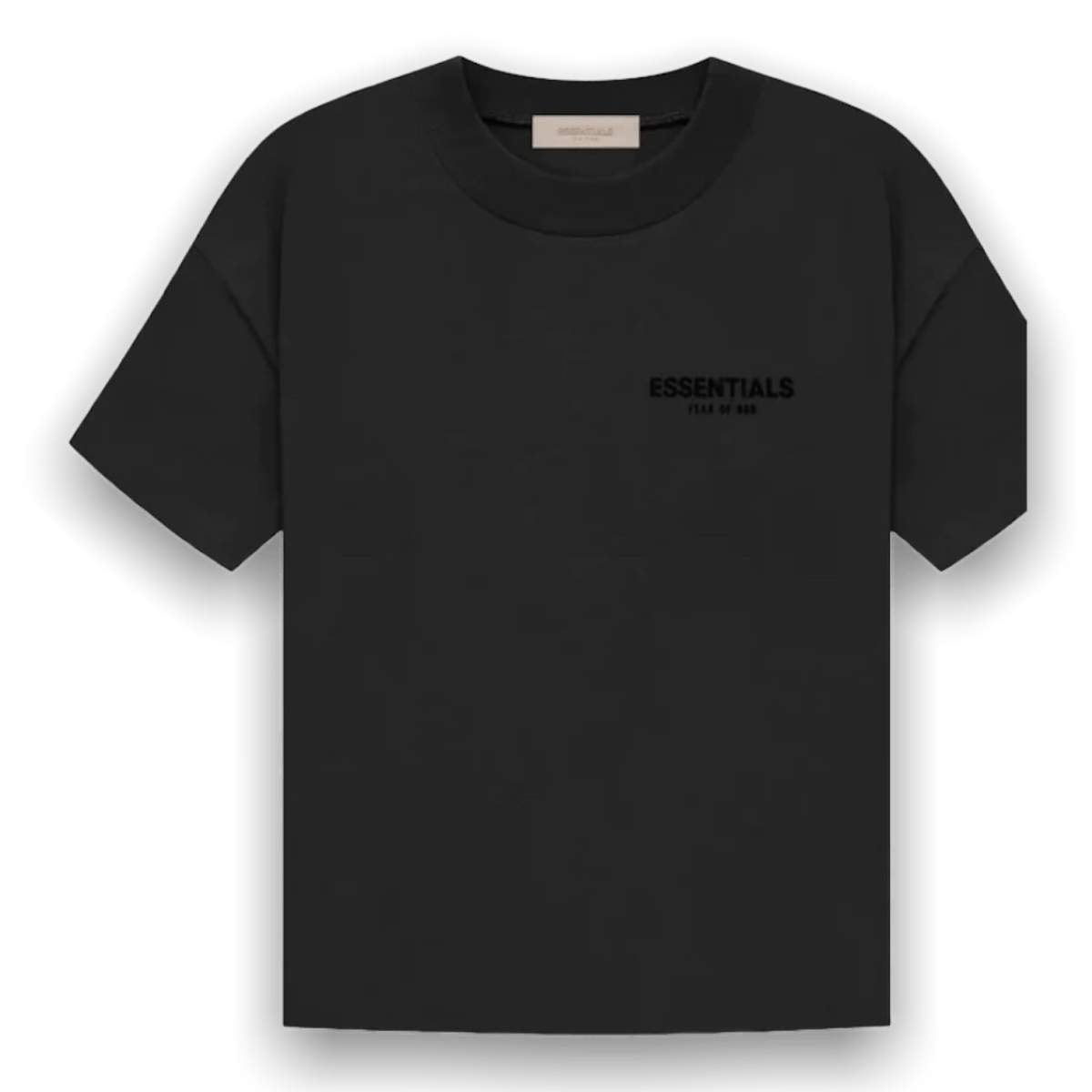 Essentials Short Sleeve Cotton Stretch Limo Black T-Shirt (Felt Lettering) - T-Shirt - Jawns on Fire Sneakers & Streetwear