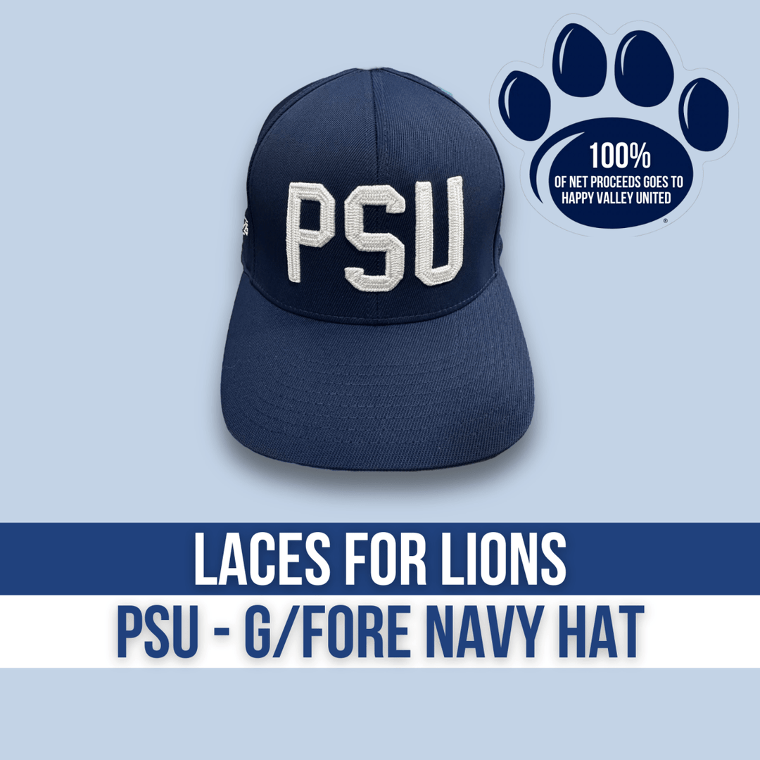Laces for Lions Navy "PSU" Happy Valley United G/FORE 110 Hat - Hats - Jawns on Fire Sneakers & Shoes