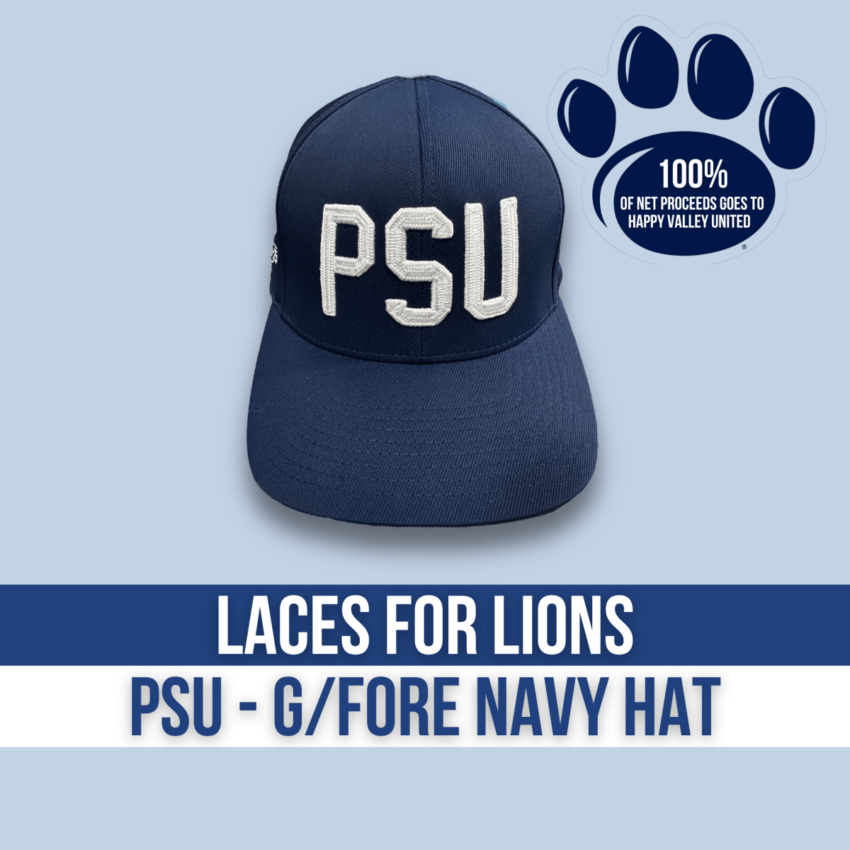 Laces for Lions Navy "PSU" Happy Valley United G/FORE 110 Hat - Hats - Jawns on Fire Sneakers & Streetwear