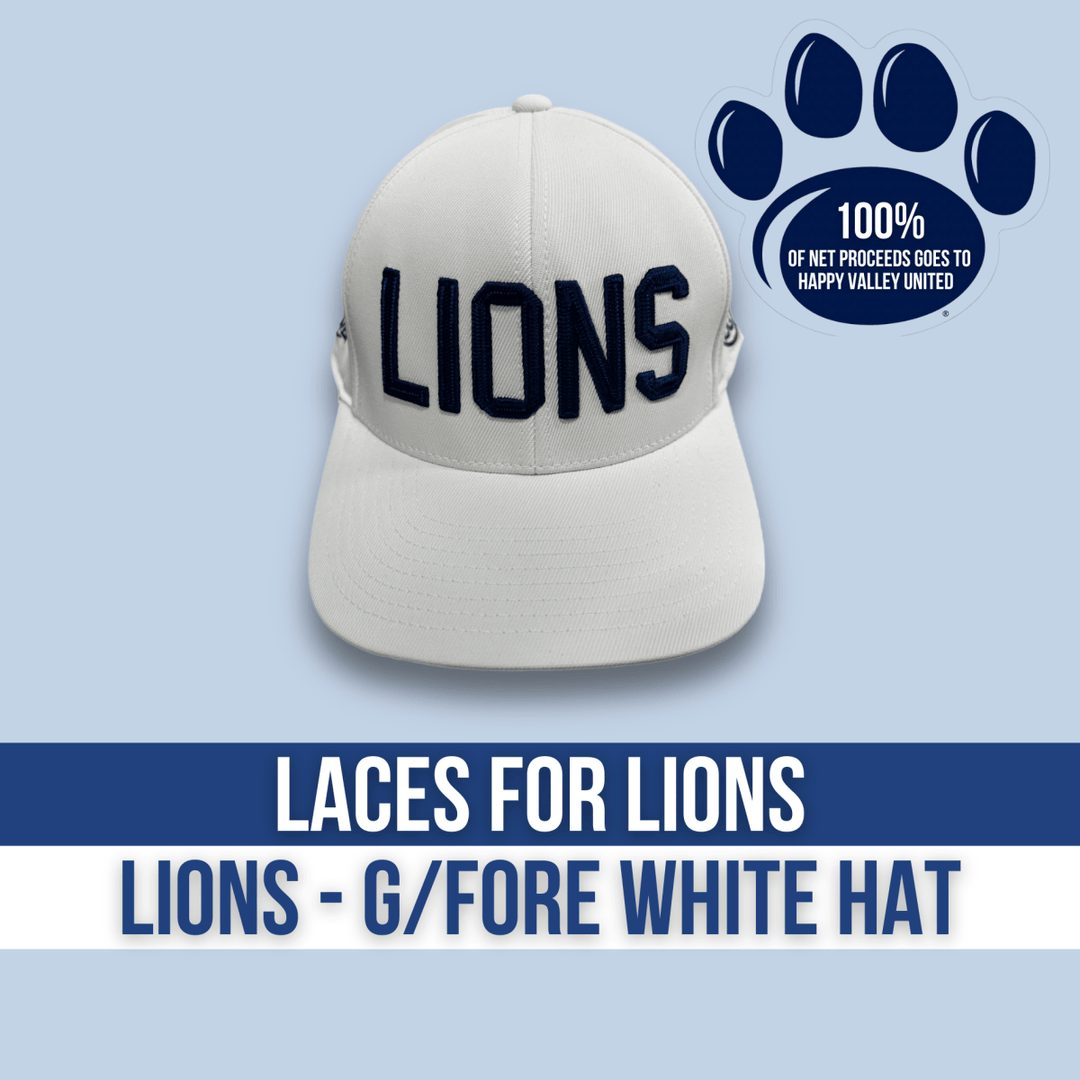 Laces for Lions White "LIONS" Happy Valley United G/FORE 110 Hat - Hats - Jawns on Fire Sneakers & Shoes