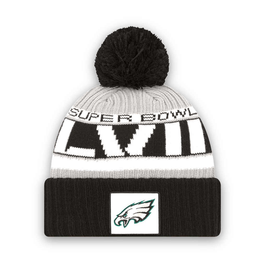 Men's New Era Black/White Philadelphia Eagles Super Bowl LVII Trucker  9FORTY Adjustable Hat