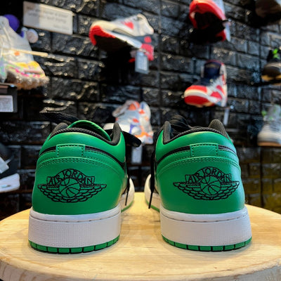 Air Jordan 1 Low 'Black Lucky Green' - Gently Enjoyed (Used) Men 12 - Low Sneaker - Jordan - Jawns on Fire - sneakers