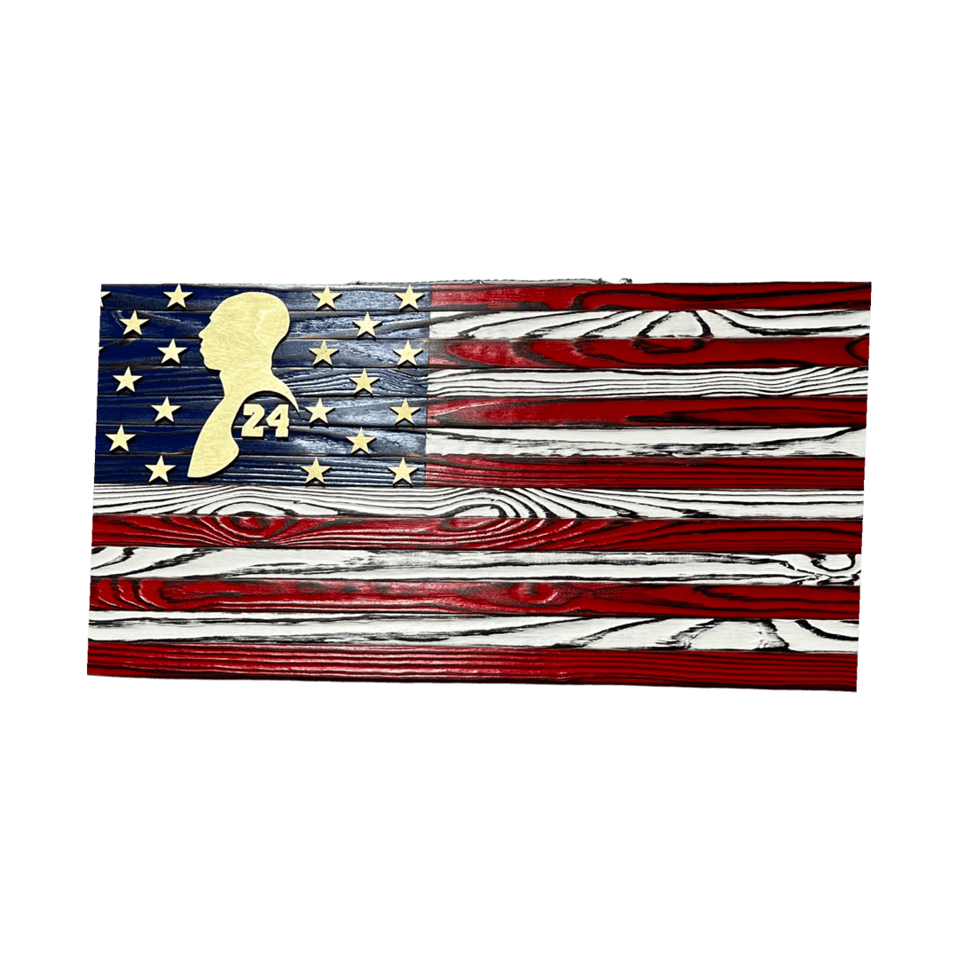 Custom Wood Art - American Flag Kobe Bryant - Custom Wood Art - Jawns on Fire Sneakers & Shoes