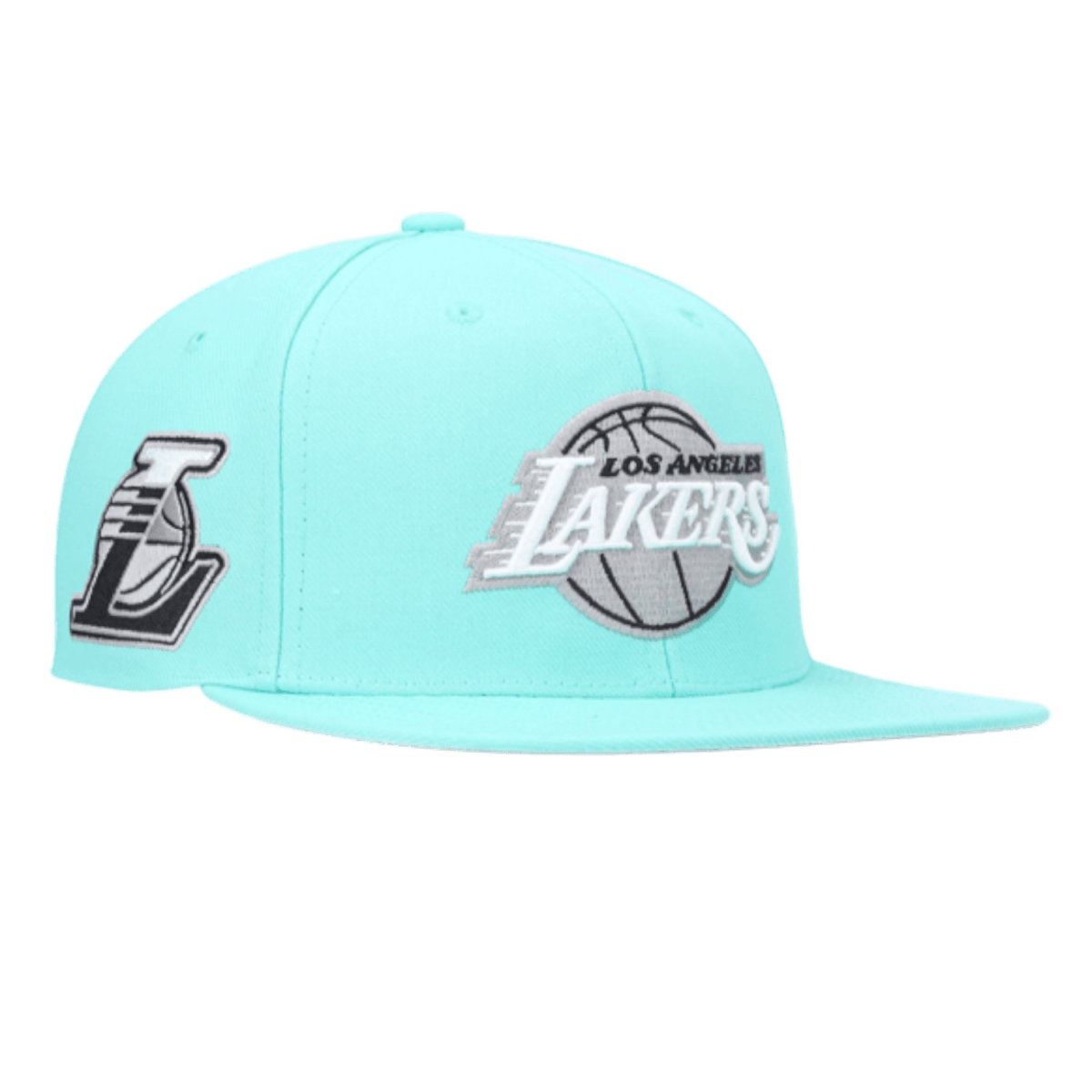 Mitchell & Ness x Lids Lakers Aqua Blue Gift Box Snapback Hat - Headwear - Jawns on Fire Sneakers & Streetwear