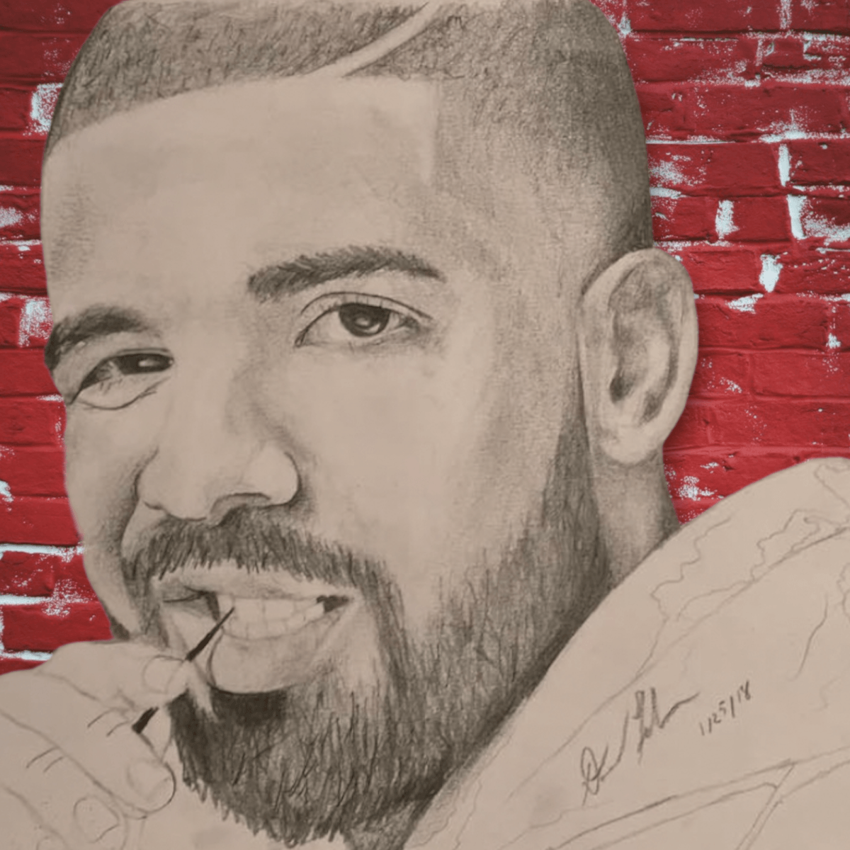 Drake Pencil Art - Custom Art - Jawns on Fire Sneakers & Streetwear