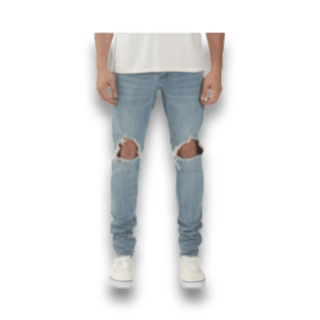Purple Brand Dropped Fit Jeans Light Indigo - Bottoms - Jawns on Fire Sneakers & Shoes