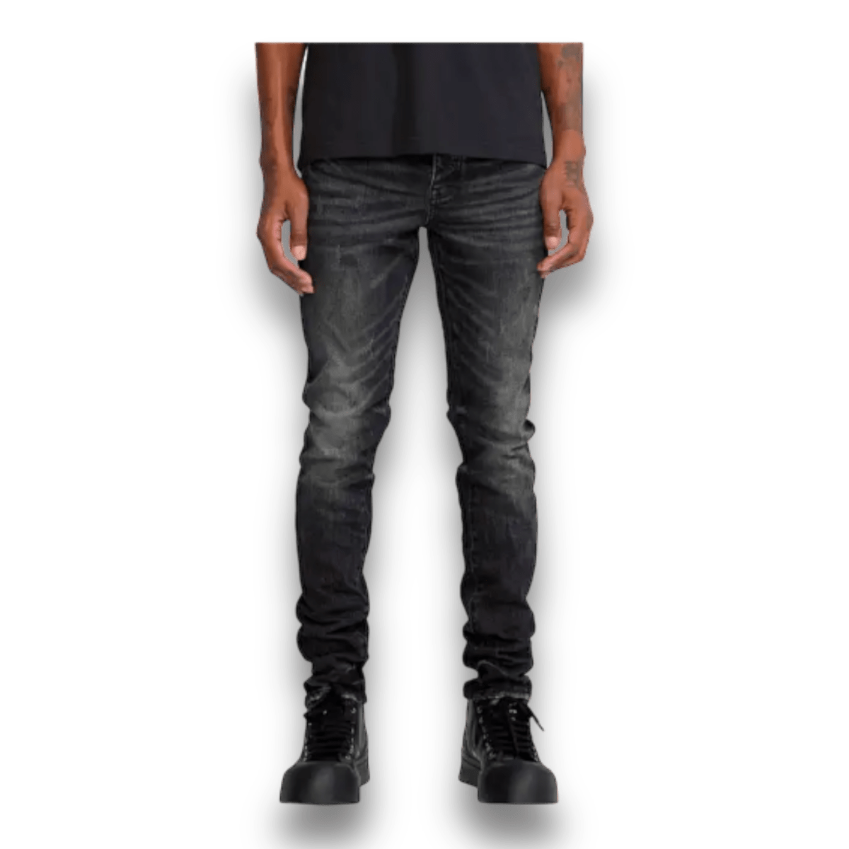 Purple Brand Mid Rise Skinny Jeans Washed Aged Black - Bottoms - Jawns on Fire Sneakers & Streetwear