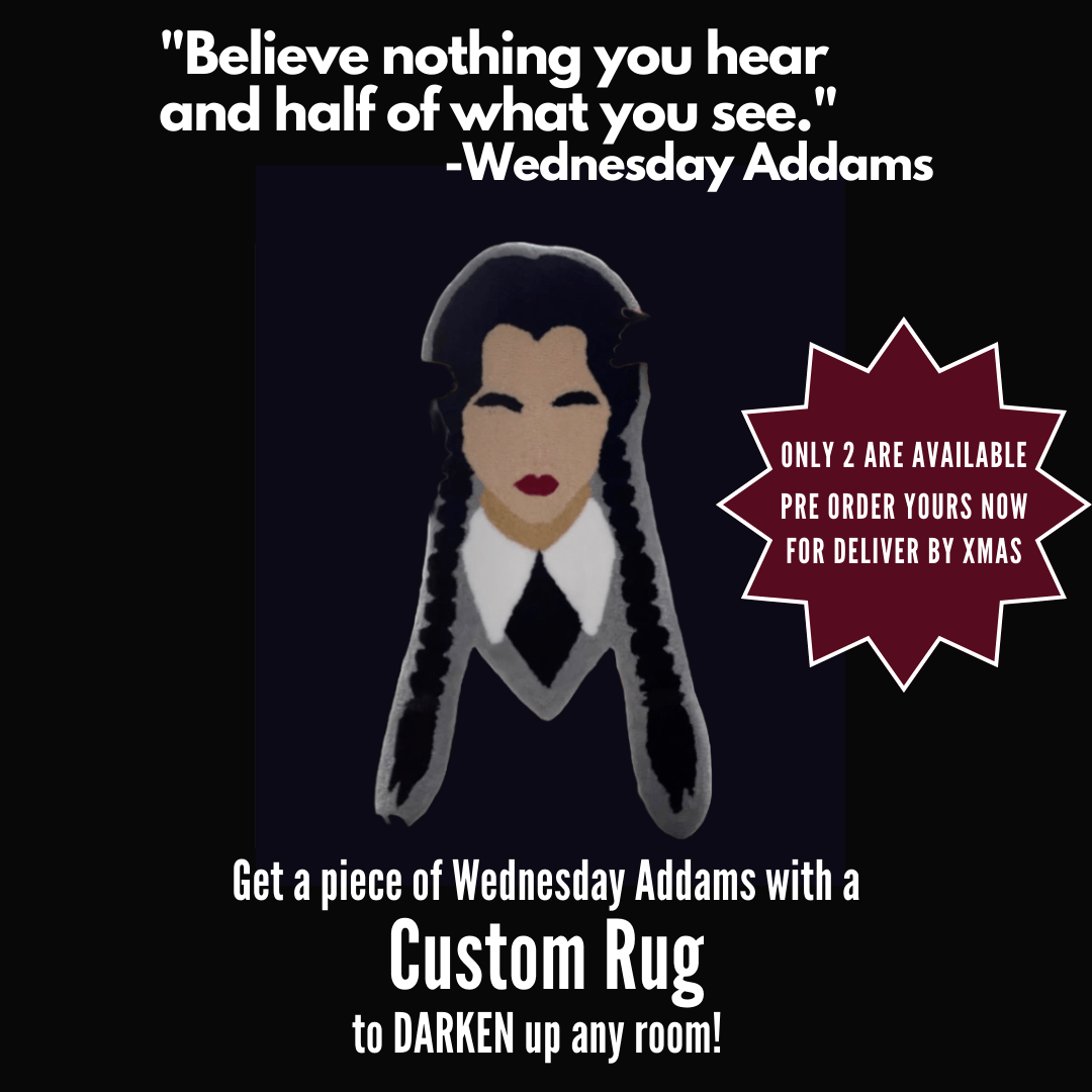 Wednesday Addams Custom Designed Rug by rugspacenj - Custom Rug - Jawns on Fire Sneakers & Streetwear