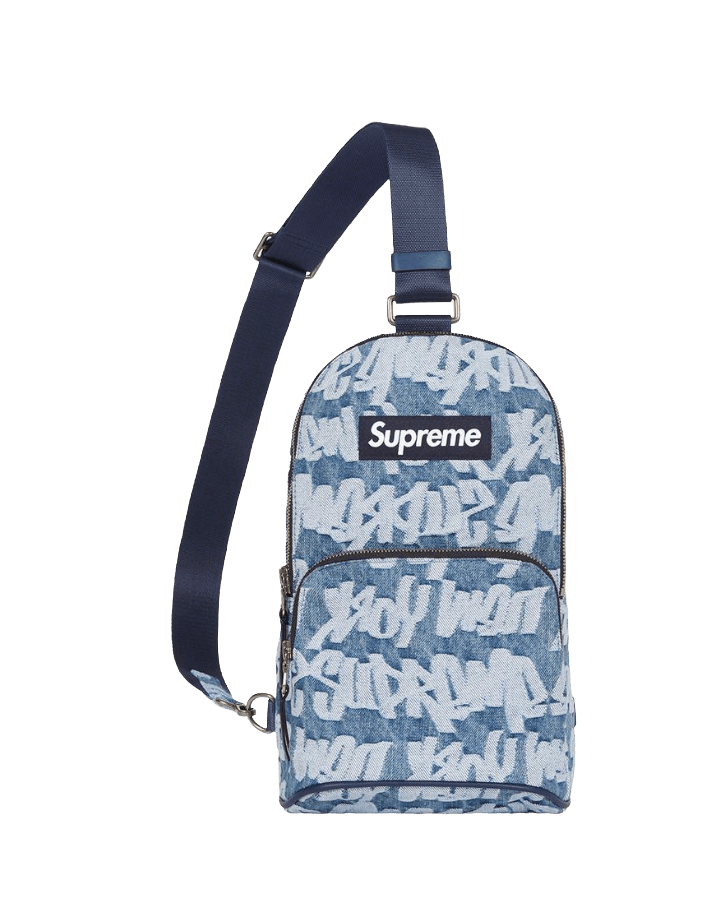 Supreme Fat Tip Jacquard Denim Sling Bag - Blue - Sling Bag - Supreme - Jawns on Fire - sneakers
