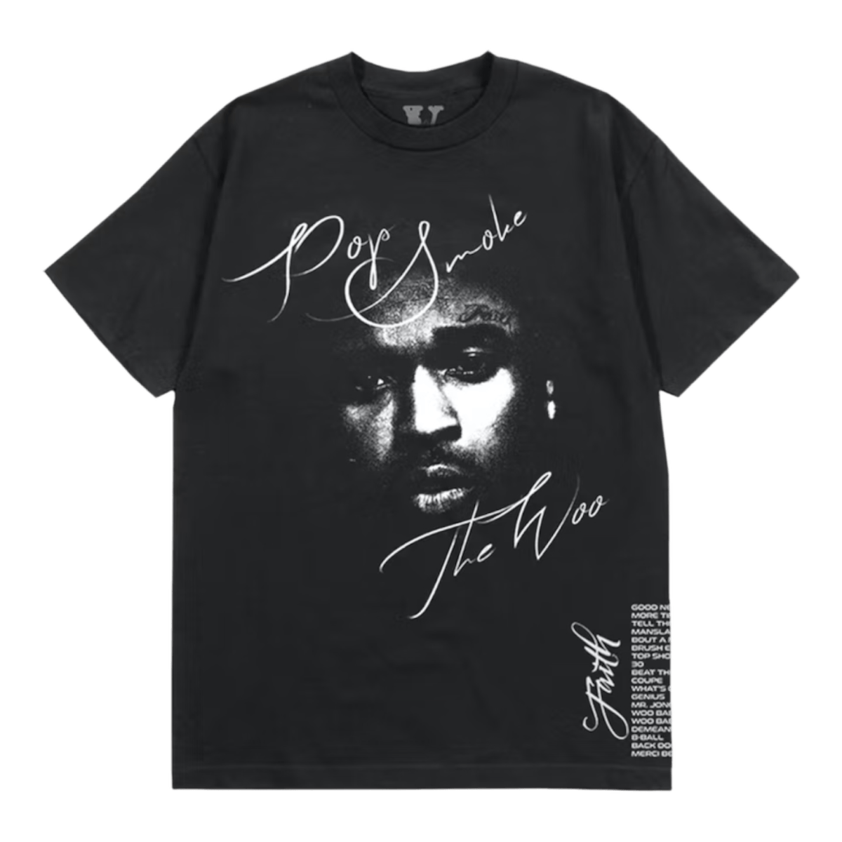 Vlone x Pop Smoke Faith Black T-shirt - T-Shirt - Vlone - Jawns on Fire